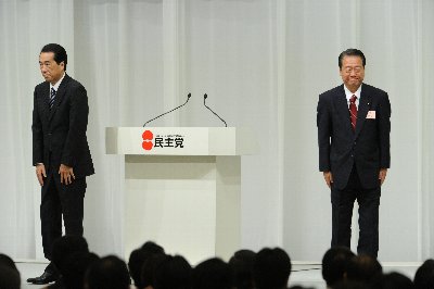 菅直人首相と小沢一郎氏
