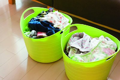 服もかごに入れるだけ