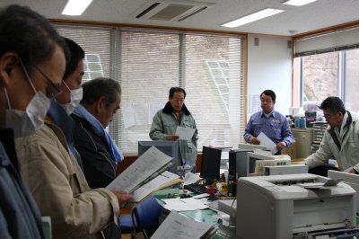 陸前高田市、毎朝7時30分のミーティング