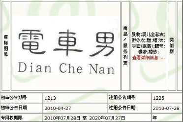 商標侵害進む中国。「電車男」も登録済み