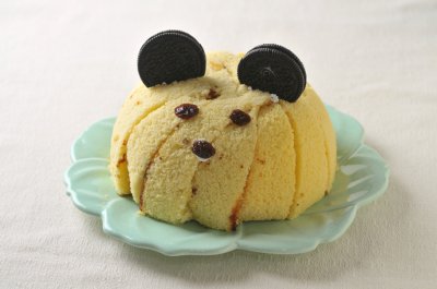 ボウルを利用したクマちゃんケーキ