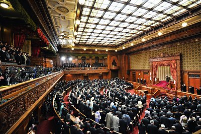 国会開会式は参議院の本会議場で行なわれる