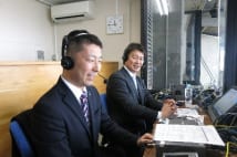 J SPORTSでラグビー中継の実況をする住田洋さんと解説の中瀬真弘