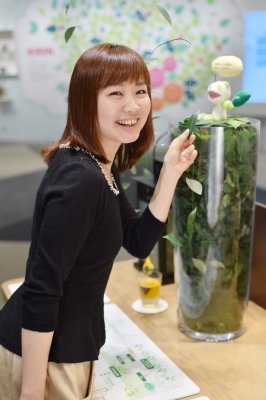 東京・中野に移転したキリン本社内には茶葉を展示したスペースも