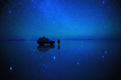 絶景の星空写真 ボリビア ウユニ塩湖 360度の星空世界 Newsポストセブン