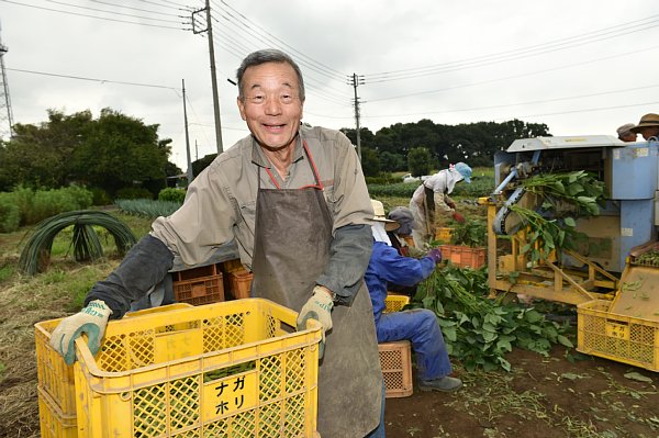 農作業を行なう山口佐一さん（71）