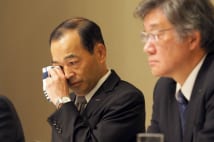 会見で涙も見せた旭化成の浅野敏雄社長
