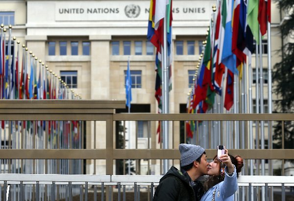 国連欧州本部（スイス・ジュネーブ）　Reuters/AFLO