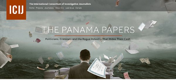 国際調査報道ジャーナリスト連合による「パナマ文書」HP
