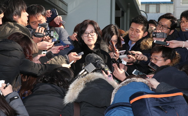 今年1月、朴裕河氏は初公判出廷（ソウル）　YONHAP NEWS/AFLO