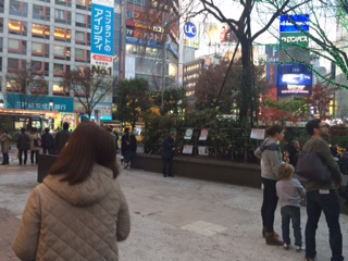 撤去された渋谷ハチ公前広場の喫煙所