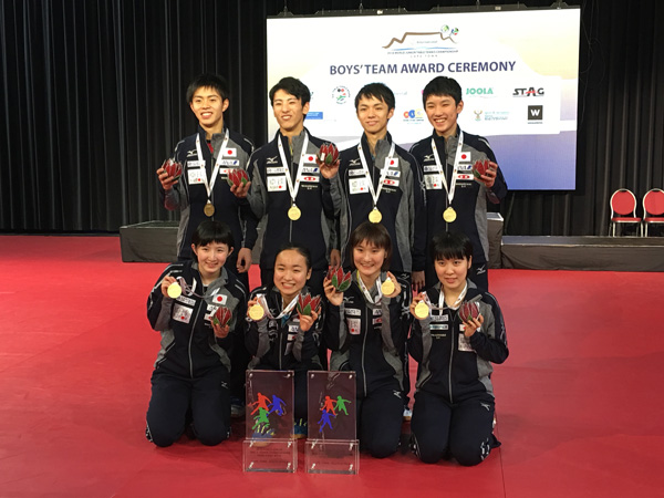 昨年12月世界ジュニア選手権団体で日本は男女アベック優勝した