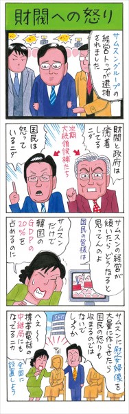 業田良家氏4コマ　「財閥への怒り」