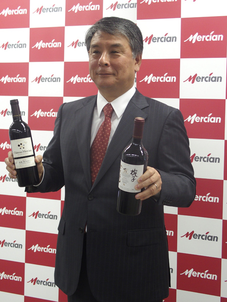 ワイナリーの増設を発表した代野照幸・メルシャン社長
