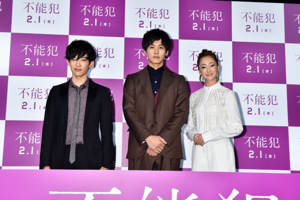 映画『不能犯』イベントに登場したDaiGo、松坂桃李、沢尻エリカ