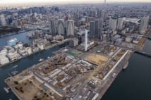 五輪選手村になる晴海エリア(写真:時事通信フォト/朝日航洋)