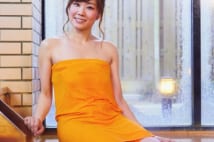 テレビ信州リポーター清水翔子「温泉の後は辛口地酒!」