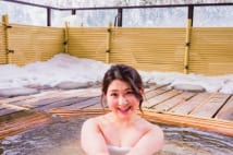 北海道テレビ放送リポーター谷口郁美 定山渓温泉入浴レポ