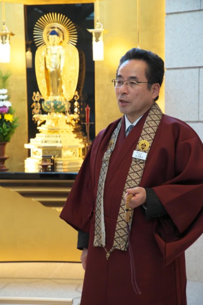 築地本願寺・安永雄玄宗務長。「個の時代に相応しいお寺と門信徒の関係を築きたい」と語る