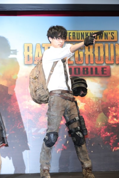 ゲームアプリ「PUBG MOBILE」のCM発表会に登場した成田凌