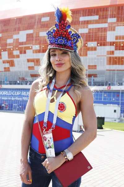 コロンビア美女は日本戦でガックリか（写真／フォート・キシモト）