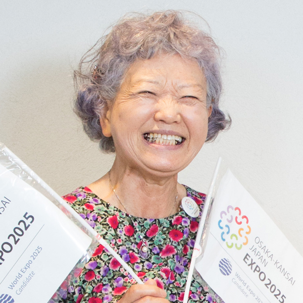 万博おばさんこと、山田外美代さん（撮影／田中智久）