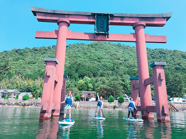 バランスを取りながら水上散歩