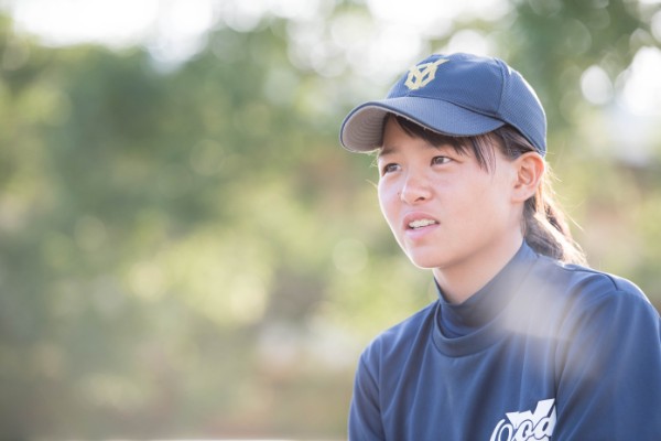 笑顔で取材に答えてくれた島野愛友利選手（2018年撮影、写真／藤岡雅樹）