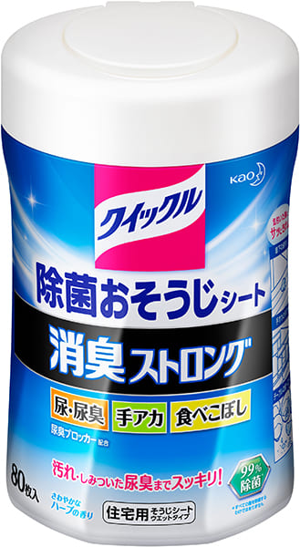 『クイックル　消臭ストロング　除菌おそうじシート』80枚入り（496円）