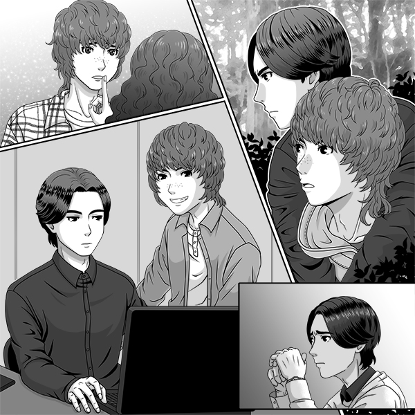 イラストレーター・まーぼーさんのお気に入りは3話で祐太郎が指で口をつぐまれるシーン