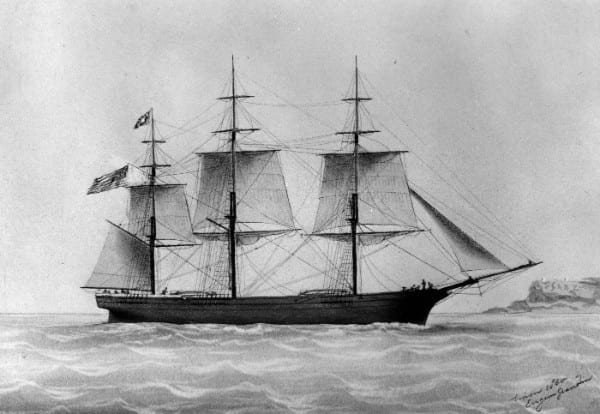 元年者を乗せて海を渡った「サイオト号」（Bishop Museum Archives）