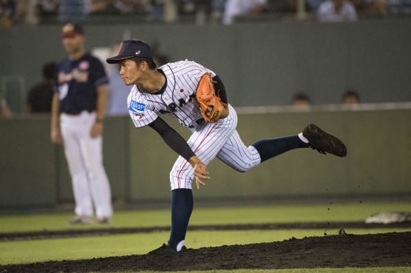 明徳義塾の市川悠太（撮影／藤岡雅樹）