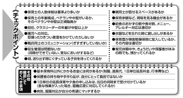 保育所を選ぶ際、チェックしておくべきポイントは？