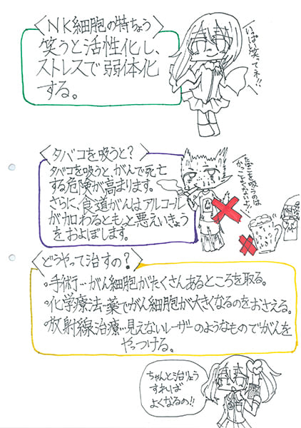 30ページもの「がんの自由研究」を書き上げたさやかちゃん