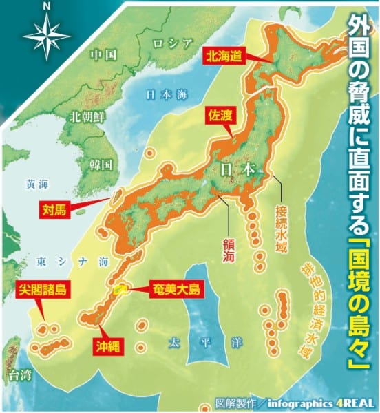 外国の脅威に直面する「国境の島々」