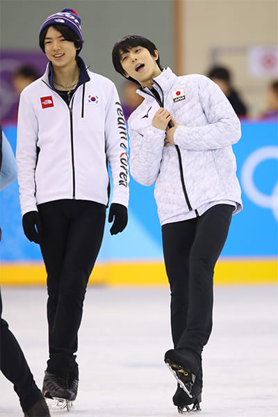 男キム・ヨナと称されるチャ・ジュンファンと羽生結弦（写真／アフロ）