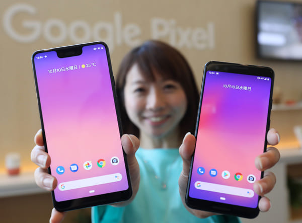 Google純正スマホの「Pixel 3／Pixel 3 XL」（写真／時事通信フォト）