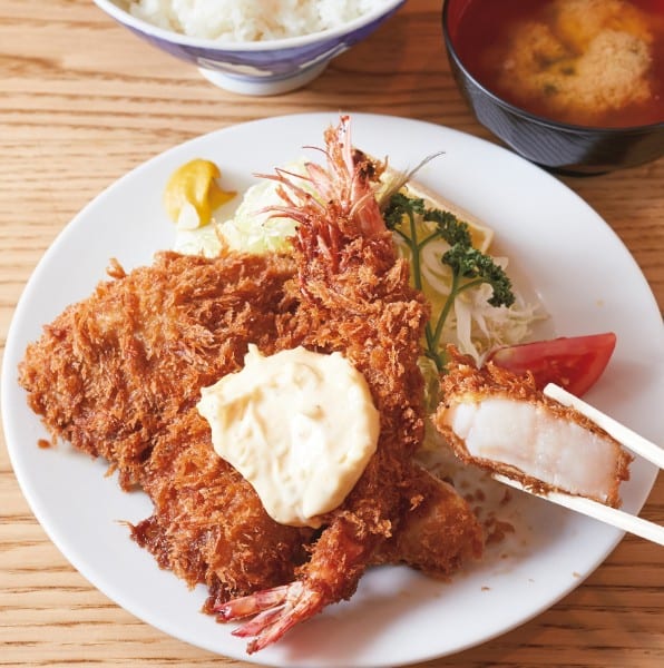 八千代のC定食（車エビ、アジ、ホタテ）1700円