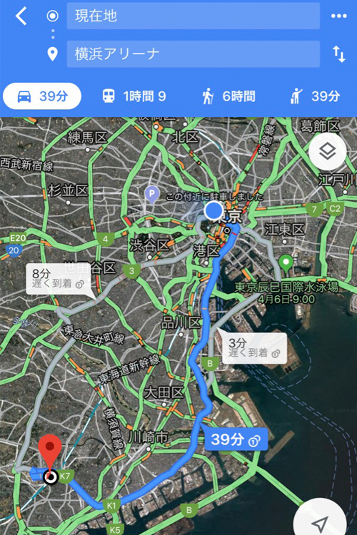 渋滞情報もアプリですぐわかる