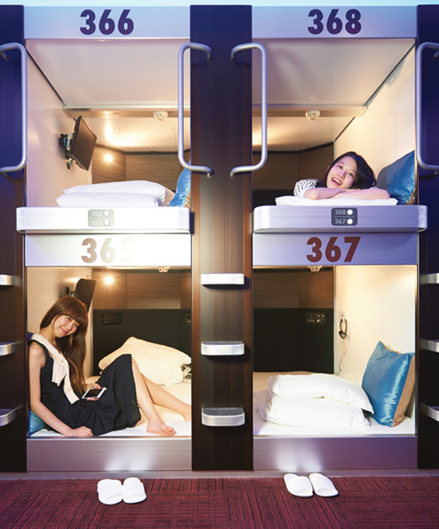 東京西川製のマットレス「ムアツふとん」を採用、上質な睡眠時間を実現した最新型カプセル。Wi-Fiやコンセントが無料で使用可能
