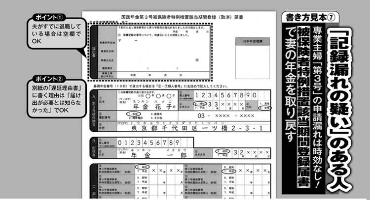 「被保険者特別措置該当期間登録届書」の書き方の見本