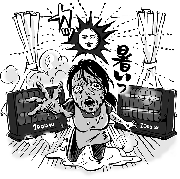 “室内での熱中症”の恐ろしさとその対策とは？（イラスト／大窪史乃）