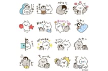 LINE友だち追加で「ねこぺん日和」スタンプゲット!