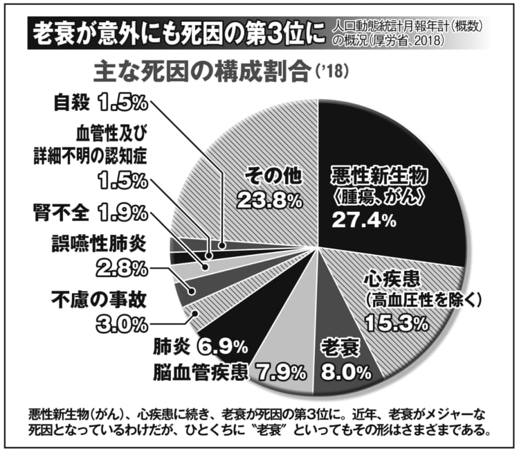 【グラフ】主な死因の構成割合（2018年）