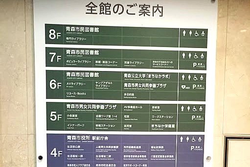 青森の再開発ビルは、地下の市場以外は市の施設に