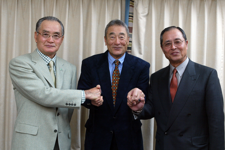 20年以上続いた週刊ポスト恒例「ONK座談会」。最後に長嶋茂雄、王貞治と3人で撮影するのが定番だった。