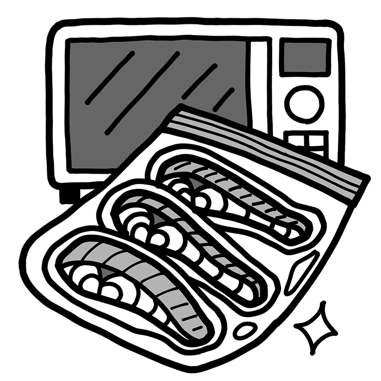 電子レンジでの解凍は弱加熱で