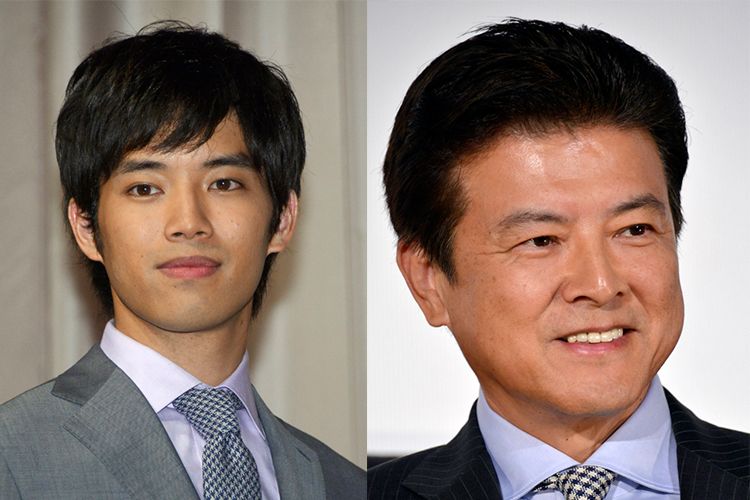 三浦友和と息子の三浦貴大（時事通信フォト）