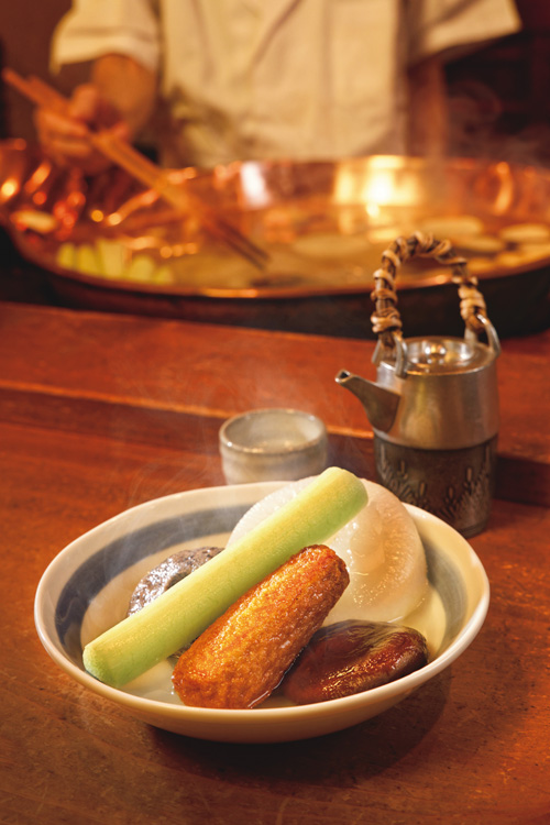 ごぼう天（440円）、ずいき（385円）、いわしつみれ（385円）、大根（385円）、椎茸しんじょう（440円）