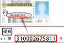 運転免許証の12桁の数字でバレる××の回数